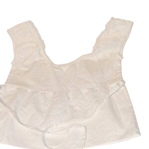 Brandy Melville White Ruffle Top